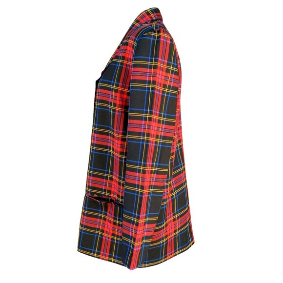 Barrie Stephens Red Plaid One-Button Blazer Jacket Vintage 1990s Size 8 - Picture 4 of 6